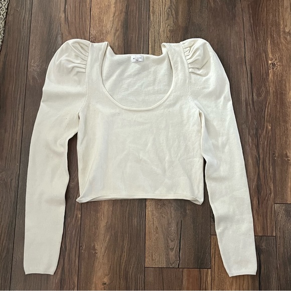 𝅺Revolve || Song of Style || Blossom Cream Wool Sweater Puff Shoulders - Picture 3 of 7